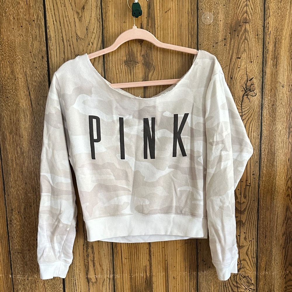 PINK Victoria's Secret Cream Camouflage Sweatshirt